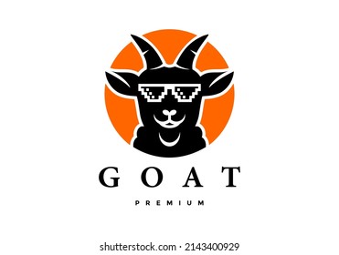 Cool Goat Logo Illustration Vector.