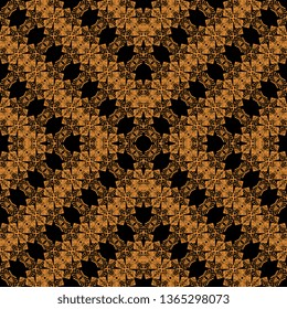 cool golden black Art Deco Digital style ornament fancy artwork tones in black background useful as pattern