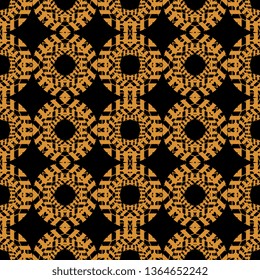 Cool golden black Seamless art deco abstract Texture for certificate or diploma, currency and money design. Single-leaf woodcut and printmaking