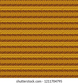 cool golden geometric repeating pattern of squares, rectangles, and lines in a tribal design for textile, fabric, background, wallpaper, backdrop and templates. pattern swatch at eps