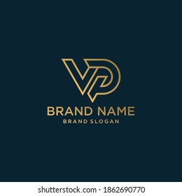 Cool golden letter logo for company Premium Vector