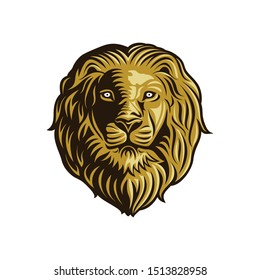 Cool Golden Lion Head Vector