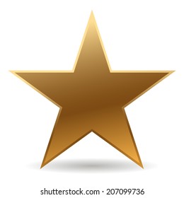 cool golden star with shadow