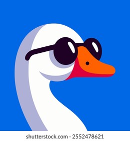 coole Gans mit Sonnenbrille, lustige Entengrafik