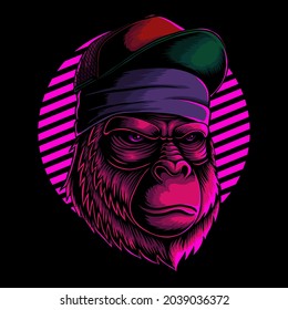 Cool gorilla head vector illustration for your company or brand