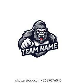 Cool Gorilla Mascot Vector Logo for E-sports Gaming Team A Premium Graphics Design Concept for Business Brand Identity