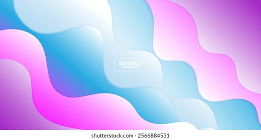 Cool gradient bright colorful background with geometric 3D waves and simple pattern elements. Colorful wave design. Simple yet elegant concept. Vector eps10