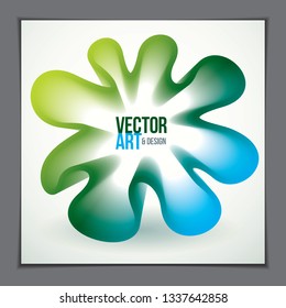 Cool gradient shape, futuristic design. 3d flower shape, vector abstract art. Perfect for gift card,cover,poster or brochure. Bright color wave dimensional object.