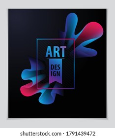 Cool gradient shape, futuristic design. 3d flower shape, vector abstract art. Perfect for gift card, cover, poster or brochure. Bright color wave dimensional object.