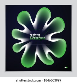 Cool gradient shape, futuristic design. 3d flower shape, vector abstract art. Perfect for gift card, cover, poster or brochure. Bright color wave dimensional object.