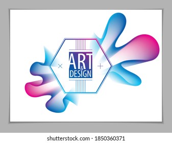 Cool gradient shape, futuristic design. 3d flower shape, vector abstract art. Perfect for gift card, cover, poster or brochure. Bright color wave dimensional object.