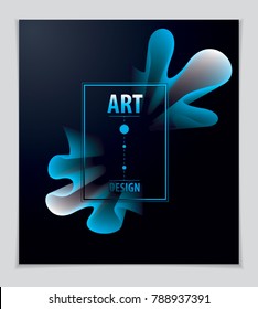 Cool gradient shape, futuristic design. 3d flower shape, vector abstract art. Perfect for gift card, cover, poster or brochure. Bright color wave dimensional object.