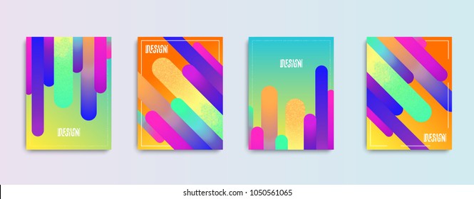 Cool gradient shapes composition. Modern abstract covers set.