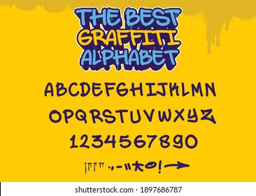 Cool Graffiti Font and Alphabet Vector 