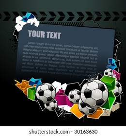 Cool graffiti image with balls and place for your text