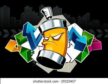 Cool graffiti image with can