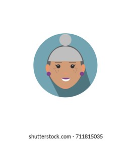 Cool grandma avatar. Modern flat design