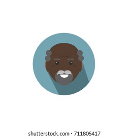 Cool grandpa avatar. Modern flat design
