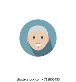 Cool grandpa avatar. Modern flat design