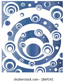 cool graphic circles  blue and white