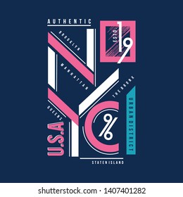 cool graphic design nyc t shirt vector illustration