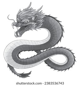 Cool gray dragon illustration material