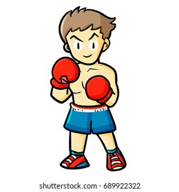 Cool and great cute boxer ready to fight - vector.
