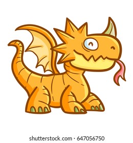 Cool and great dragon smiling happily - vector.