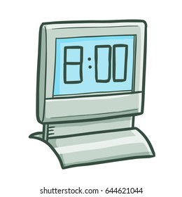 Cool and great modern silver digital clock - vector.