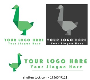 a cool green duck logo design