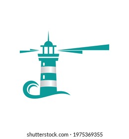 cool green lighthouse illustration image