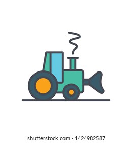 Cool green tractor vector icon