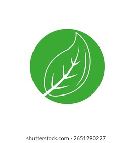 Logo verde fresco de la hoja del árbol conveniente para el logotipo o el símbolo verde o la campaña para proteger los árboles y los bosques