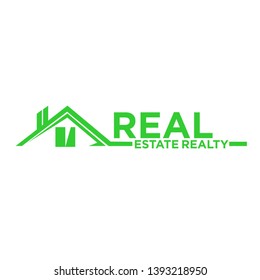 cool green vector house logo