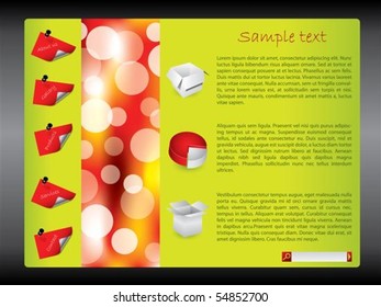 Cool green-red website design template