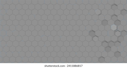 Cool Grey Abstract Seamless Futuristic Simple Hexagonal Gaming Cyber Vector Tech Background Template