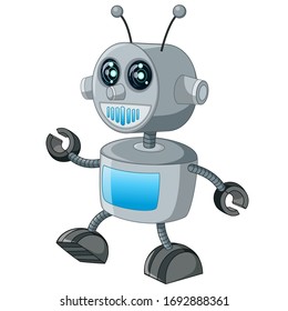 Cool Grey Cyborg Robot Cartoon