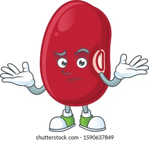 Cool Grinning of adzuki beans mascot cartoon style
