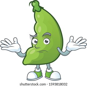 Cool Grinning of broad beans mascot cartoon style