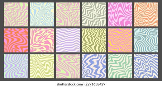 Cool Groovy Art Texture Vector Design. Trendy Y2k Geometric Pattern. Abstract Colorful Background. Vintage Backdrop. 