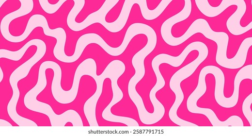Cool Groovy Retro Pattern Vector Design. Y2k Abstract Texture.