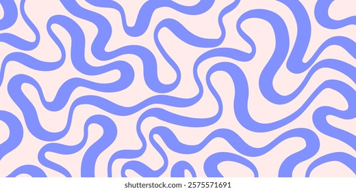 Cool Groovy Striped Texture. Abstract Geometric Lines Y2k Pattern. Brush Hand Drawn Background.