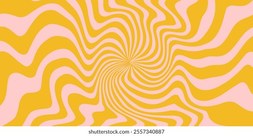 Cool Groovy Sun Rays Texture. Psychedelic Abstract Pattern Illustration. Retro Shine Background.