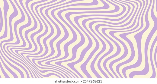 Cool Groovy Vector Geometric Abstract Pattern Texture. Wavy Stripes Background.