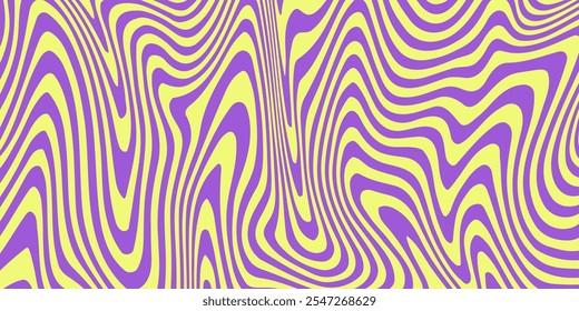Cool Groovy Vector Geometric Abstract Pattern Texture. Wavy Stripes Background.