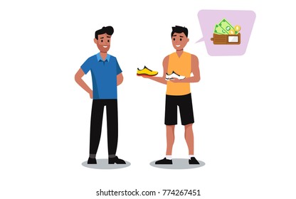 cool guy buy shoes 