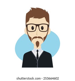 cool guy cartoon - hipster character