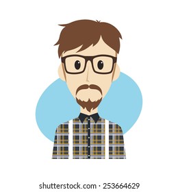 cool guy cartoon - hipster character