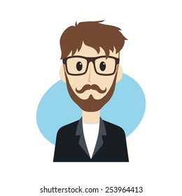 cool guy cartoon - hipster character