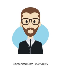 cool guy cartoon - hipster character